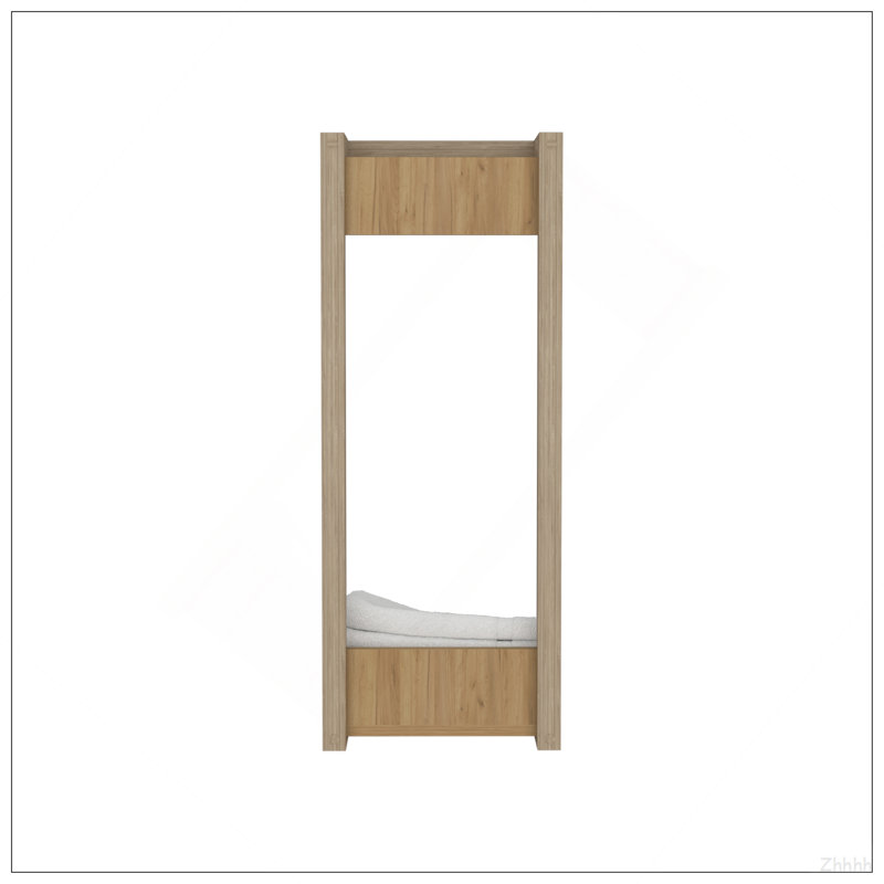 Arlington Wall Towel Rack With Shelf And Hanging Bar, Natural Oak, Natural Oak
