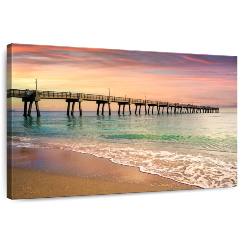 Aletra Beach Pier Sunrise South Florida, H 16 po x l 24 po
