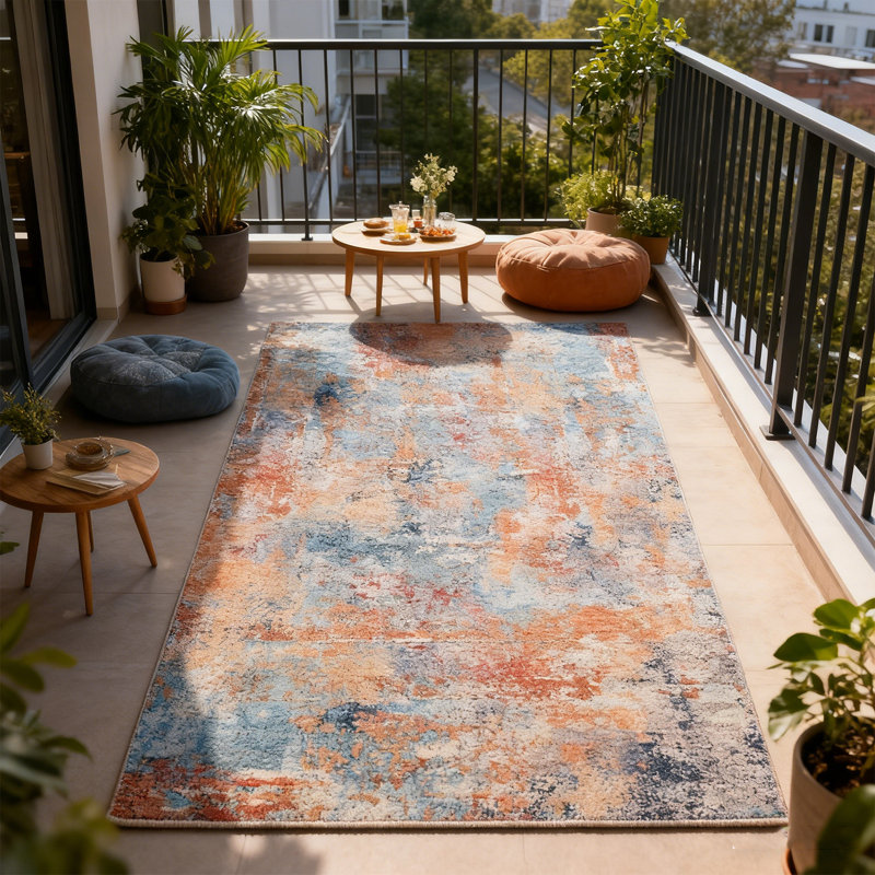 Machine Washable Non-Slip Area Rug， Modern Abstract Rug for Living Room， Bedroom， Kitchen， Soft Low-Pile Stain-Resistant Carpet， 3x5 Feet