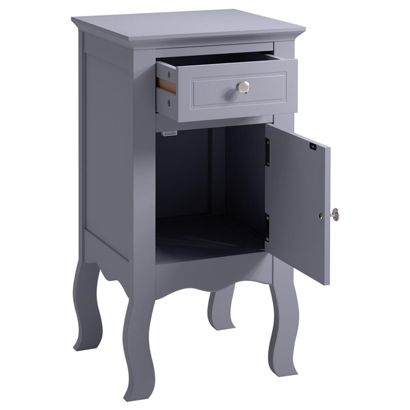 Bargersville 1 Drawer 33Cm W Bedside Table, Grey