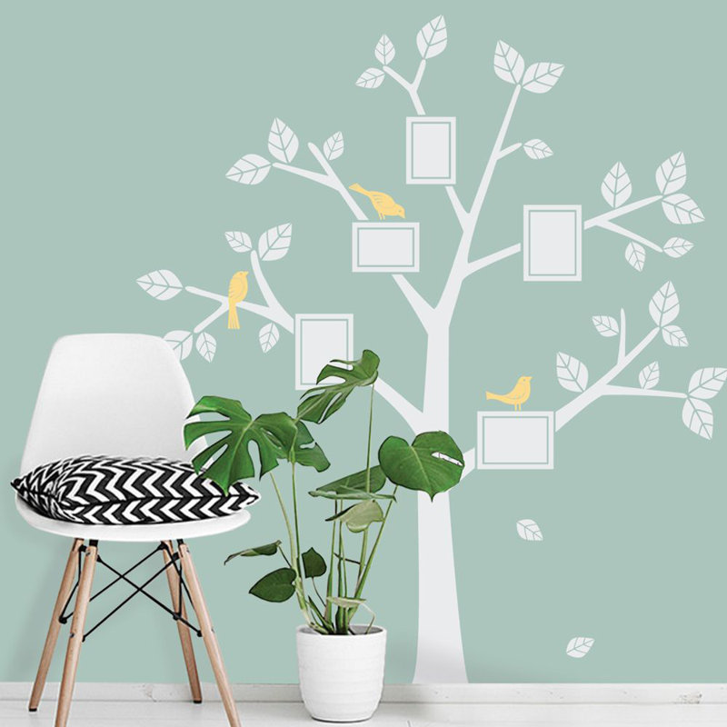 Décalcomanie murale arbre famille simple, Blanc