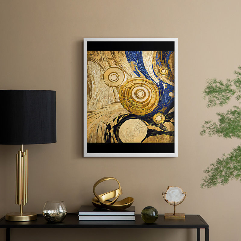 «Abstract Abstract», reproduction encadrée - prêt à accrocher, H 14 po x l 11 po, Blanc