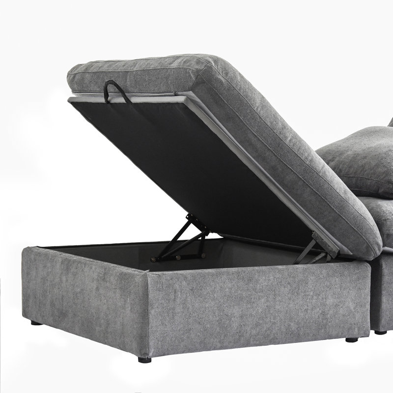 Canapé modulaire Kenda Nedek, H 33,47 po x l 120,45 po x P 39,3 po, 3, Gris clair