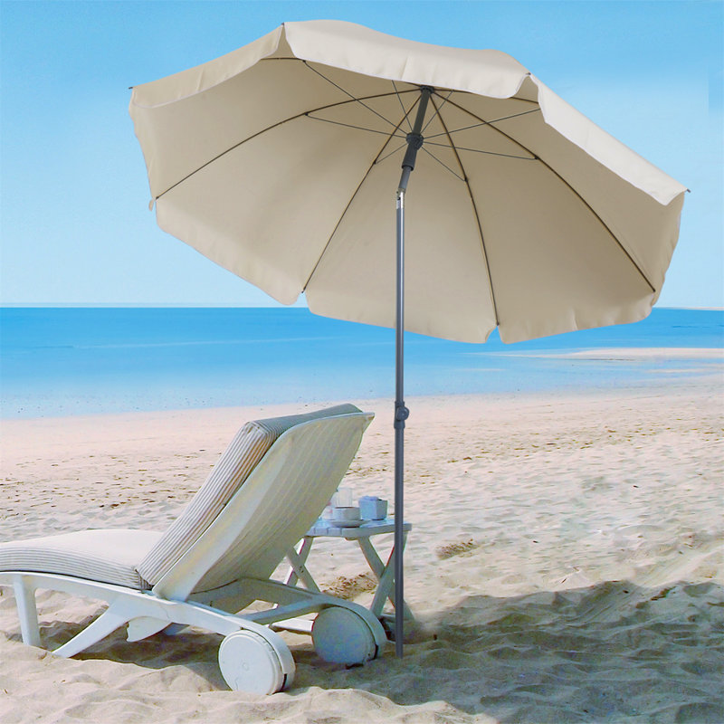 Bronica 202cm Tilt Beach Parasol, White