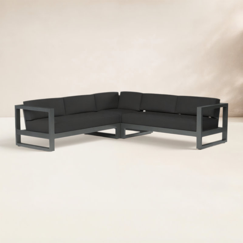 Redondo Outdoor 5 - Seat Patio Sectional, Spectrum Carbon Sunbrella® Plainweave