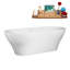 67" Streamline Soaking Freestanding Tub and Tray With Internal Drain-101685383