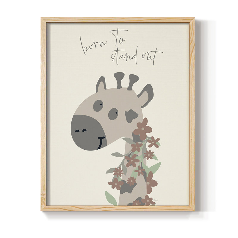 Born to Stand Out  Framed Print - Solid Wood, Natural, 15" H x 12" W