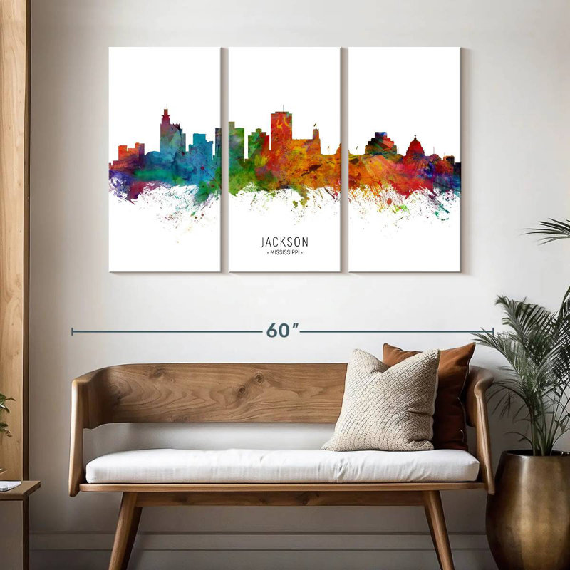 Jackson Mississippi Skyline I, 32" H x 50" W