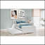 Lit plateforme simple avec lit gigogne, blanc
