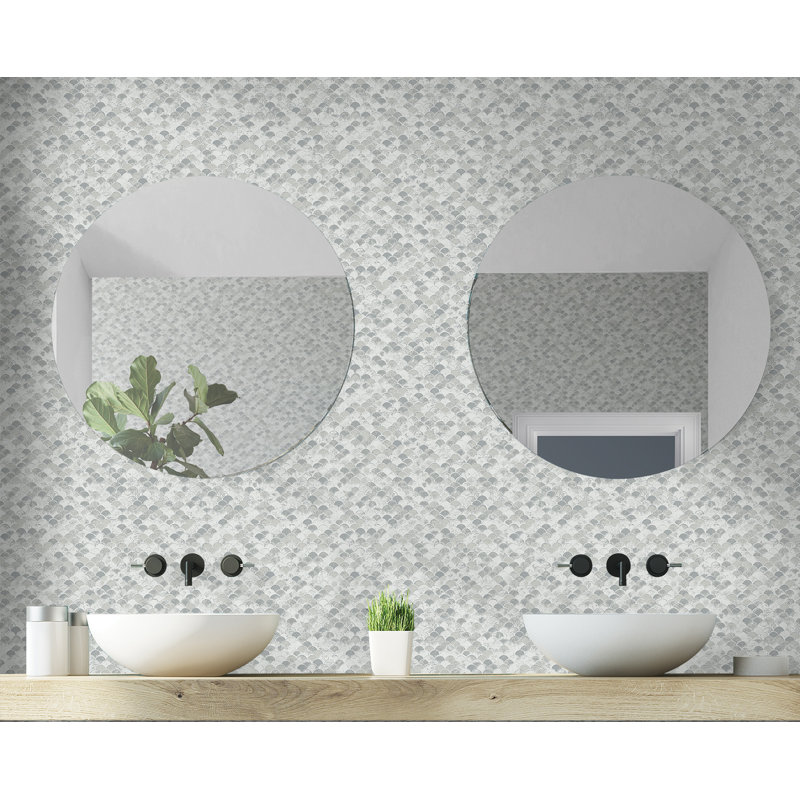 Papier peint Ivy Bronx Designs, Lin métallique
