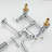 Commercial Triple Handles Wall Mount Stainless Steel  Brass Standard Kitchen Faucet In Chrome