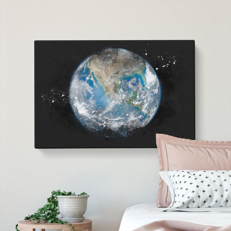 Image Of Earth - Wrapped Canvas Painting, 50cm H x 76cm W x 3cm D