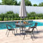 Mcloughlin 4 - Person Patio Dining Set Umbrella Hole Included Round Table-2144997676-2144997675