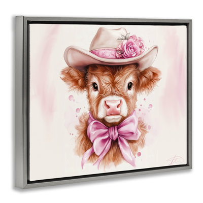 Pretty In Pink Cow Floating Frame, design by Shawna Stewart
