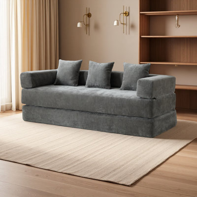 Canapé-lit pliant avec coussins - Fauteuil convertible et matelas de couchage - Canapé-lit en mousse à mémoire de forme pliable pour la vie