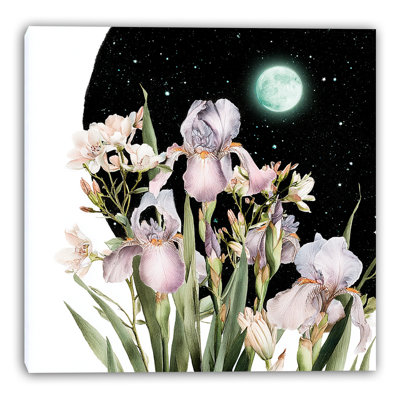 Ivoire Iris Floral II, art mural sur toile tendue