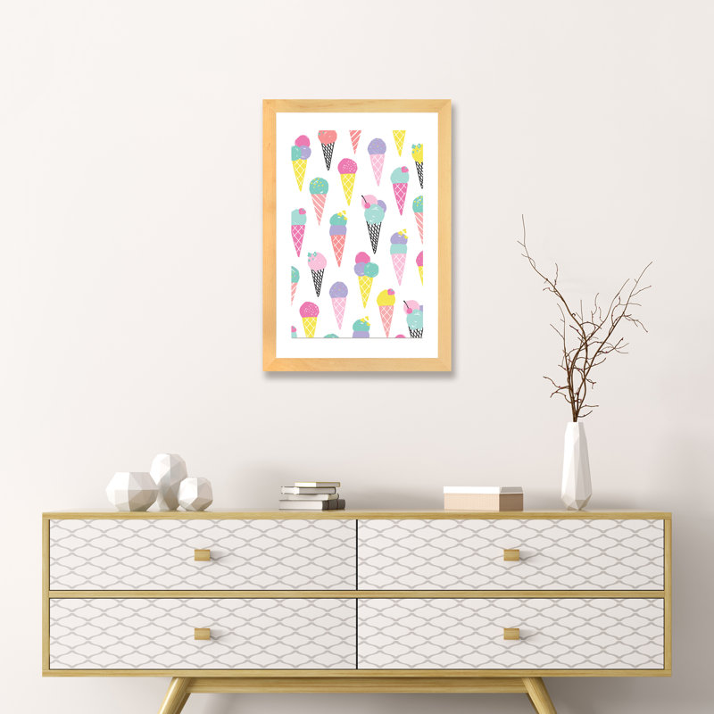 «Sunshine Vibes» par Angela Nikeas - impression d'art graphique, H 24 po x l 16 po x P 1 po, Toile avec cadre en bois beige