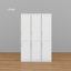 Organisateur de garde-robe blanc avec anti-basculement, 3 suspensions et 6 tablettes de rangement