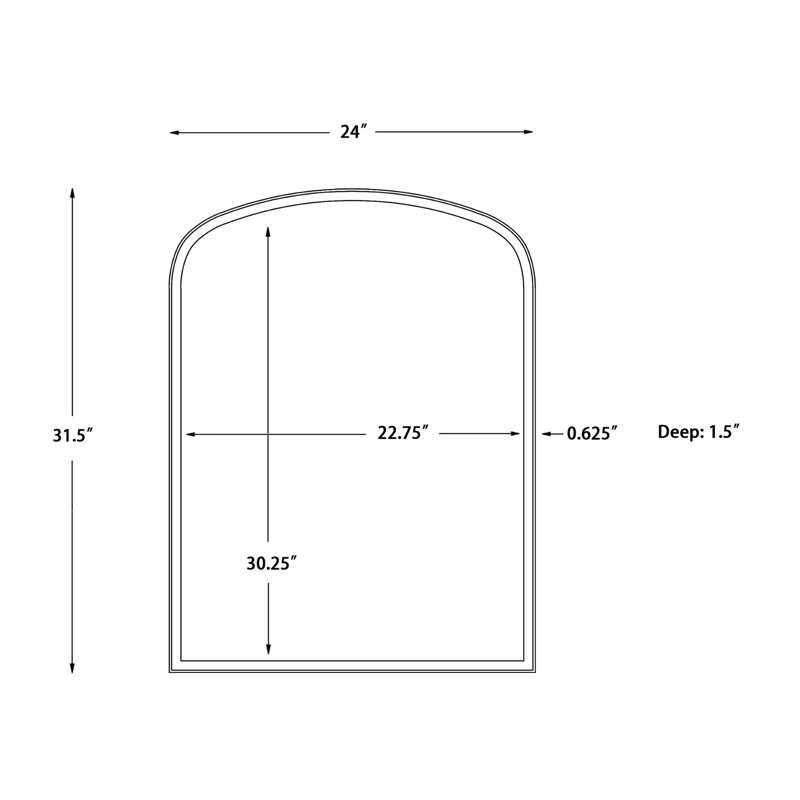 Evander Mirror, 31.5" x 24"