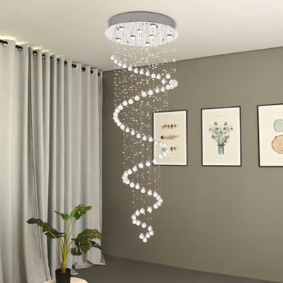Sandifer 24" W 8-Light Dimmable Tiered Chandelier with Crystal Accents 