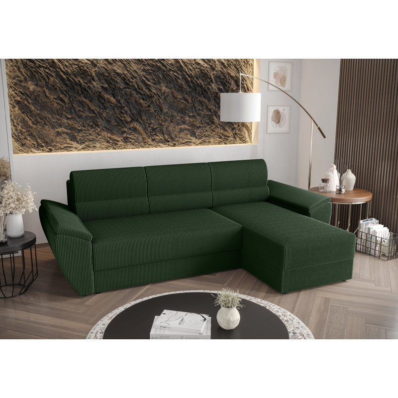 Sietske 3 Seater Corner Sofa , Right -sided, Green - Poso14