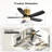 42 Inch Flush Mount Ceiling Fans With Led Light 22W And Remote Control 5 Abs Fan Blades For Bedroom Patio-443762272