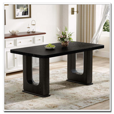 64.5 X 35.4 Inch Wood Textured Dining Table