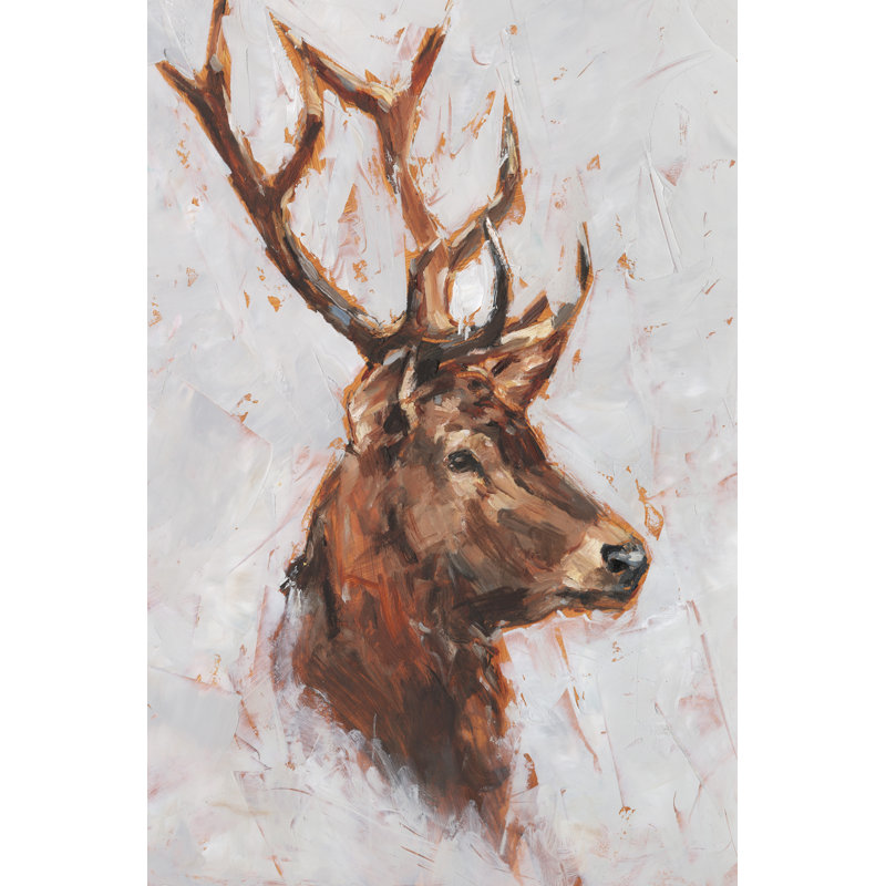 Stag Study II by Ethan Harper - Wrapped Canvas Painting, 91cm H x 61cm W