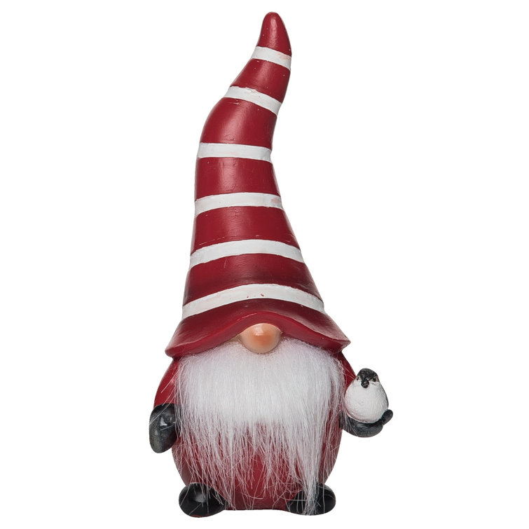 Gnome in Striped Hat Christmas Pillow