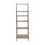 Hanson Black Wood 5 Shelf Storage Shelving Unit, 24" x 17" x 72"