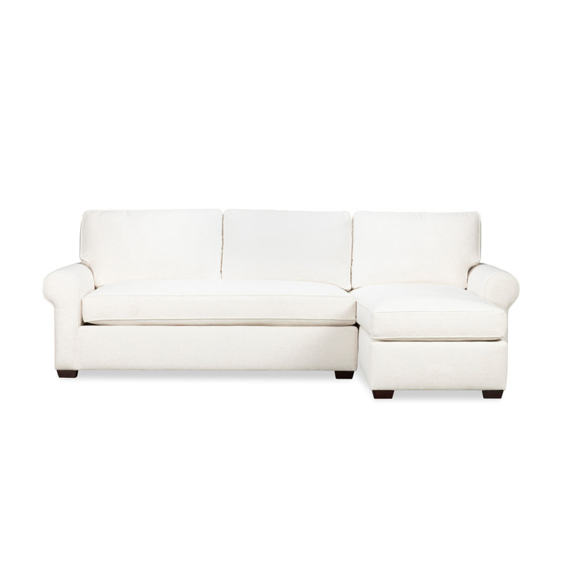 Canapé modulaire rembourré 2 pièces Porter, Chenille Crypton® neige Nomad, Orienté à droite