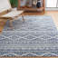 Tapis ivoire / bleu marine à motif géométrique Cobos-230835241