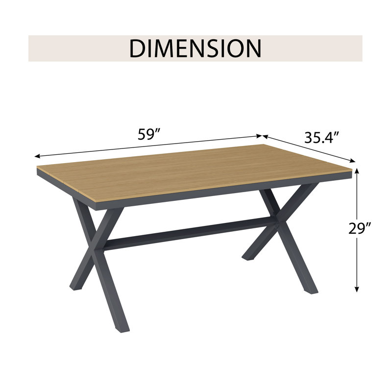 Table de salle à manger Maybrie, Teck / Noir