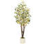 Ensemble de plantes de plancher réaliste, eucalyptus artificiel avec pot de fleurs blanc et lumières, idéal pour les petits espaces, le bureau à domicile et le salon