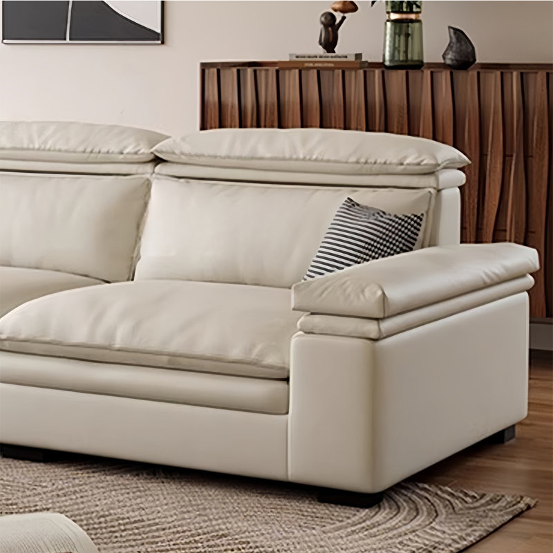 Modern simple cream style sofa, 4, 32.28" H x 102.36" W x 39.37" D
