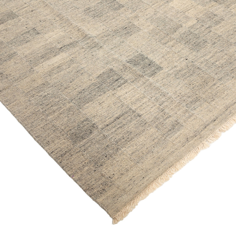 Gray Flatweave Wool Rug - 8' x 10'
