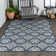 Amora Traditional Mediterranean Tile Design Navy/Cream Indoor/Outdoor Rug