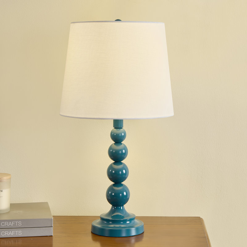 Lampe de table 20,5 "en métal avec abat-jour blanc, Bleu