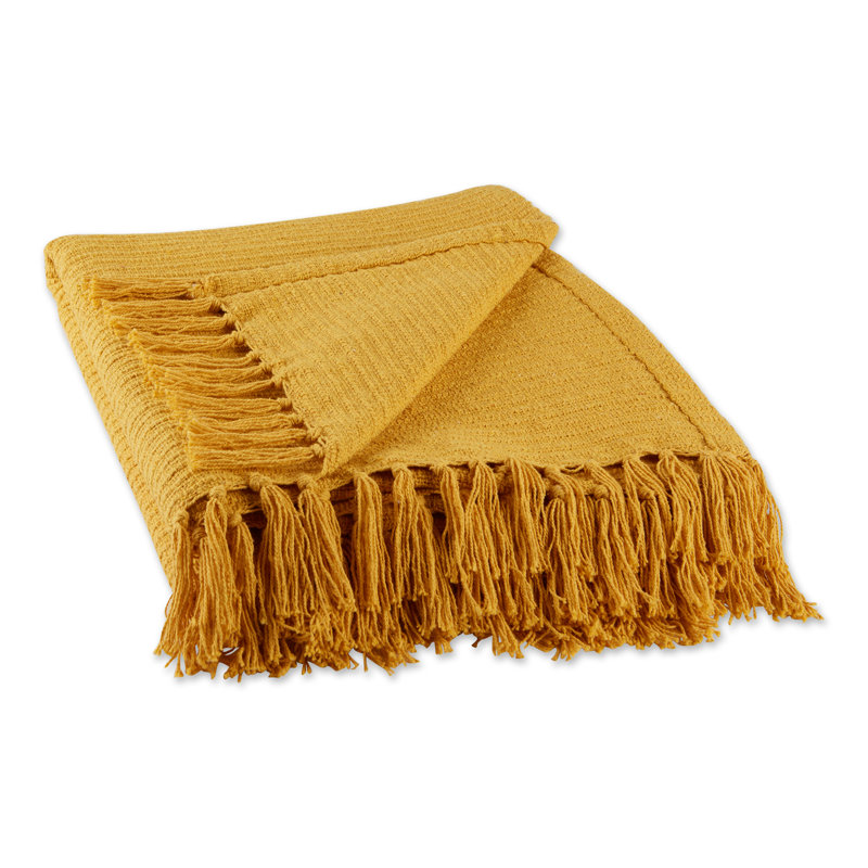 Hand Woven Throw Blanket, Yellow