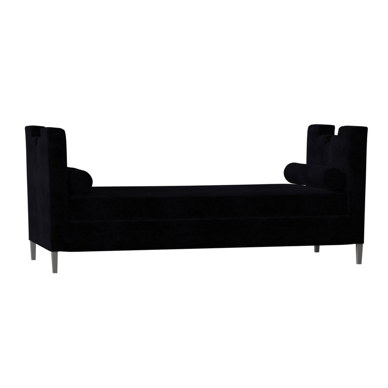 Banc rembourré Ida, Fuchsia Tess, Gris mousse