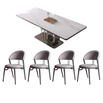 Light luxury rectangular high-end table and chair