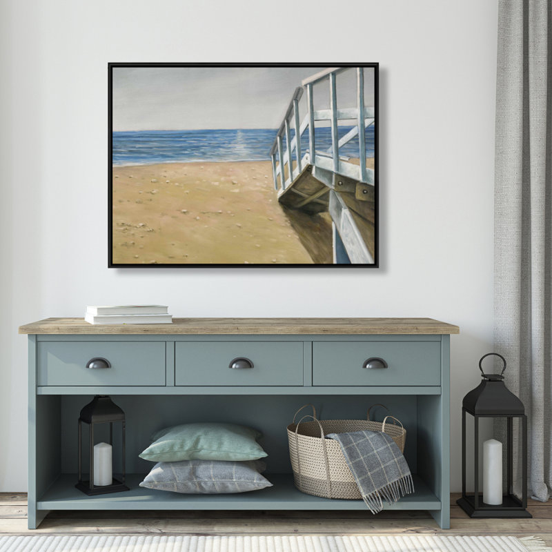 Seaside Landscape - Contemporary Beach Framed Canvas Decor