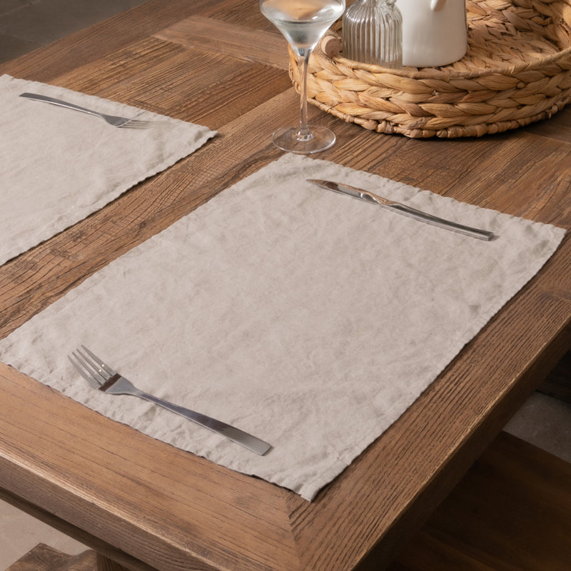 Linen No Pattern Placemat, Cream