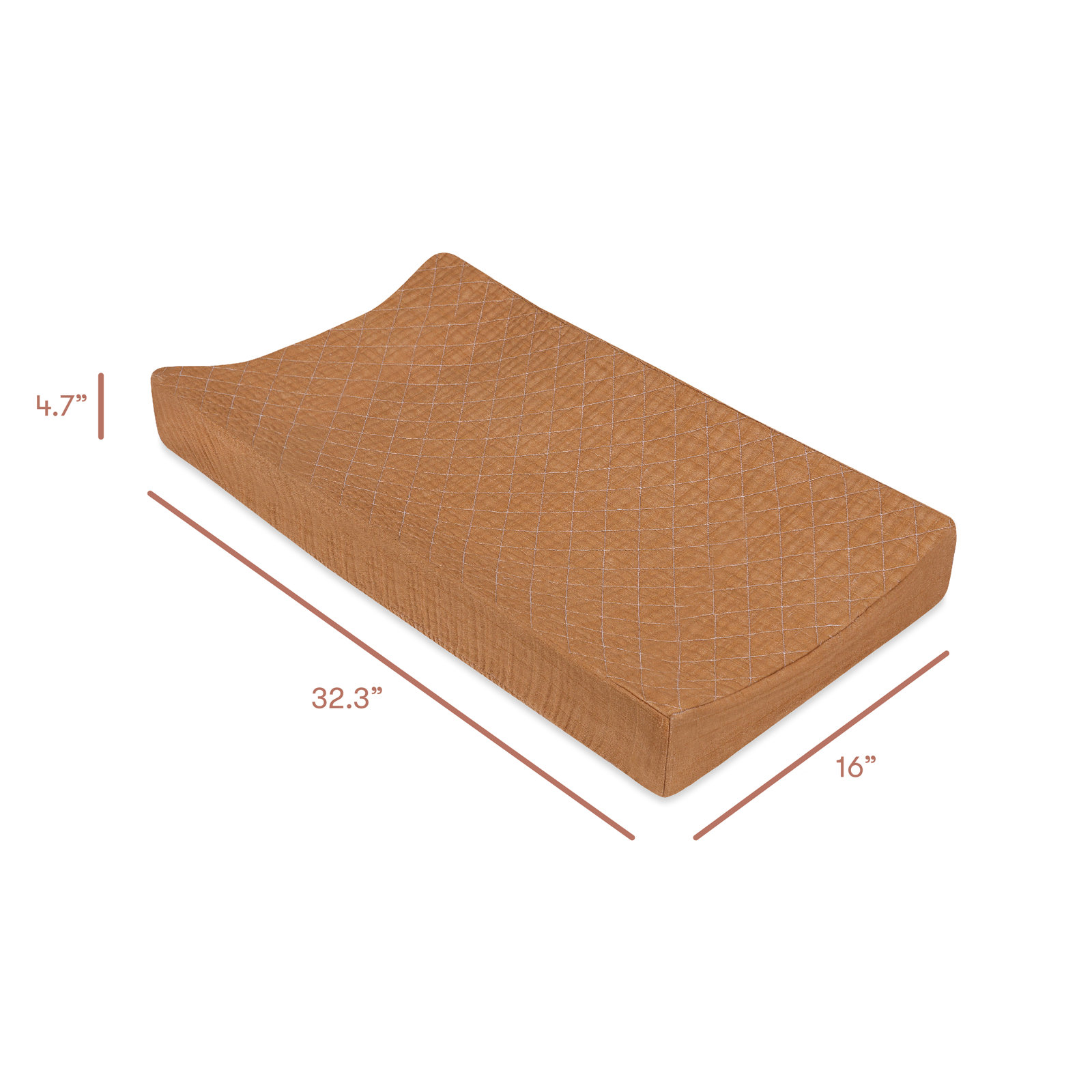 Burnt Sienna Quilted Muslin Changing Pad Cover