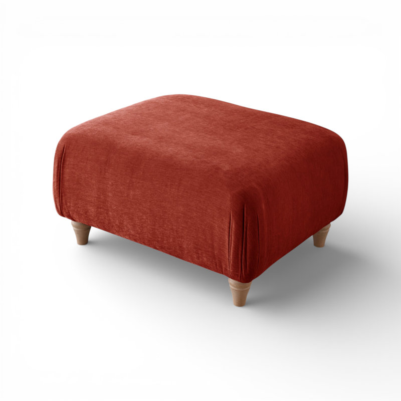 Charlotte-Ann Soft Touch Square Footstool, Apricot