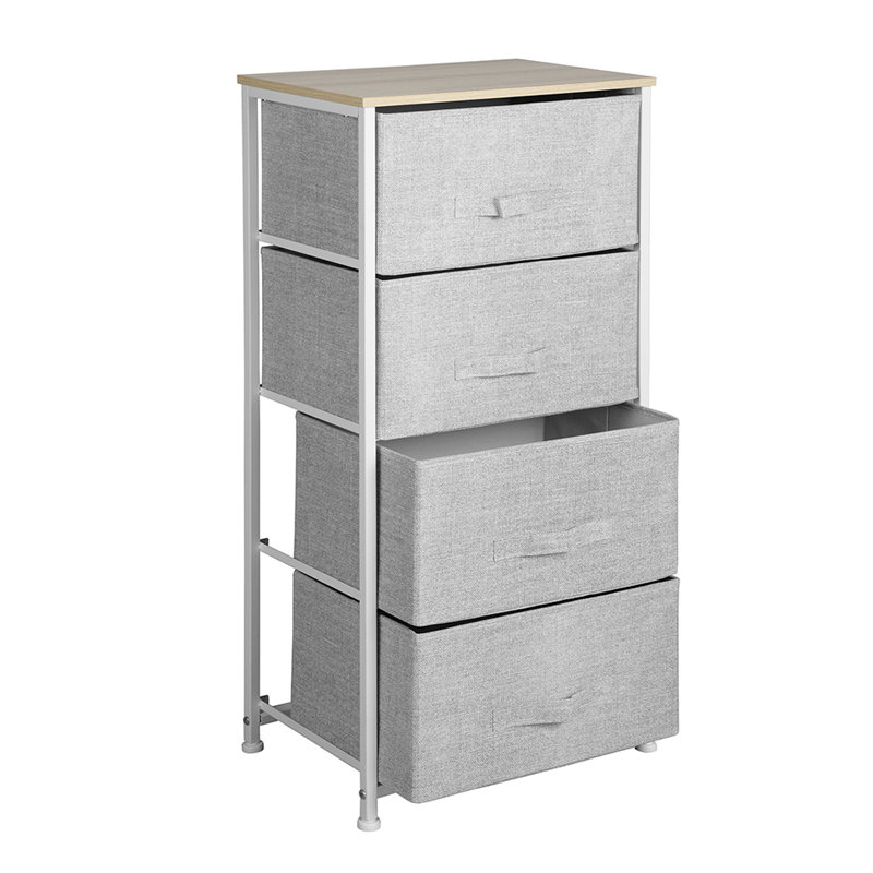 Commode décorative 4 tiroirs Kincheloe, Gris