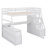Full-Size Loft Bed Featuring 7 Drawers, 2 Shelves, And A Desk-1325819952