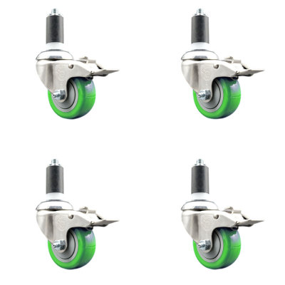 Frein de verrouillage à roulettes extensibles en poly pivotant de 3 pouces 316SS 1-1 / 4 pouces