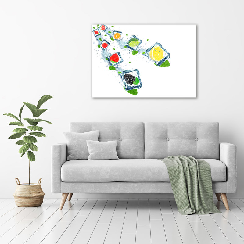 Fruit In Cubes - Unframed Art Prints on Glass