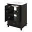 Meuble-lavabo de 24 po avec lavabo en céramique, meuble-lavabo français avec tiroir de rangement, tablette réglable et support de porte-945734784